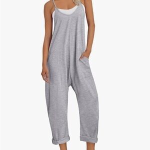 Light Gray 100% Cotton Sleeveless Jumpsuit - Womens Small NEW NWT